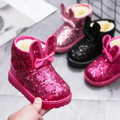 Kid Girls Non-slip Warm Sequin Snow Boots childrensterritory