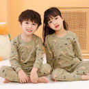 Long Sleeve Cartoon Design Kids Winter Warm Pajamas Sets childrensterritory