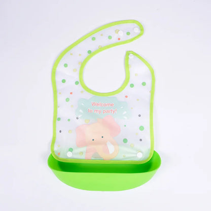 Soft Waterproof Cartoon Printed Adjustable Baby Bibs