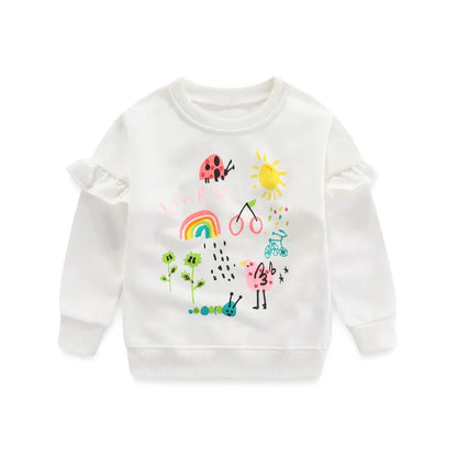 Kids Girls Cartoon Print Sweatshirts for Winter childrensterritory
