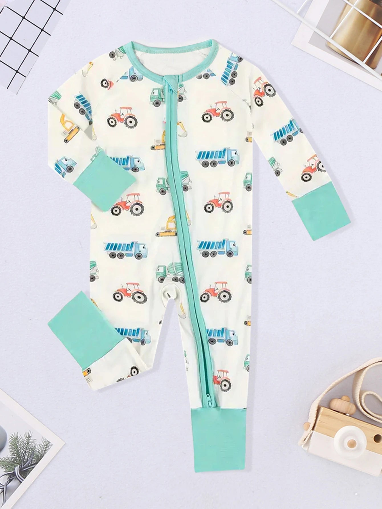 Baby Kids Cartoon Print Winter Bodysuit childrensterritory