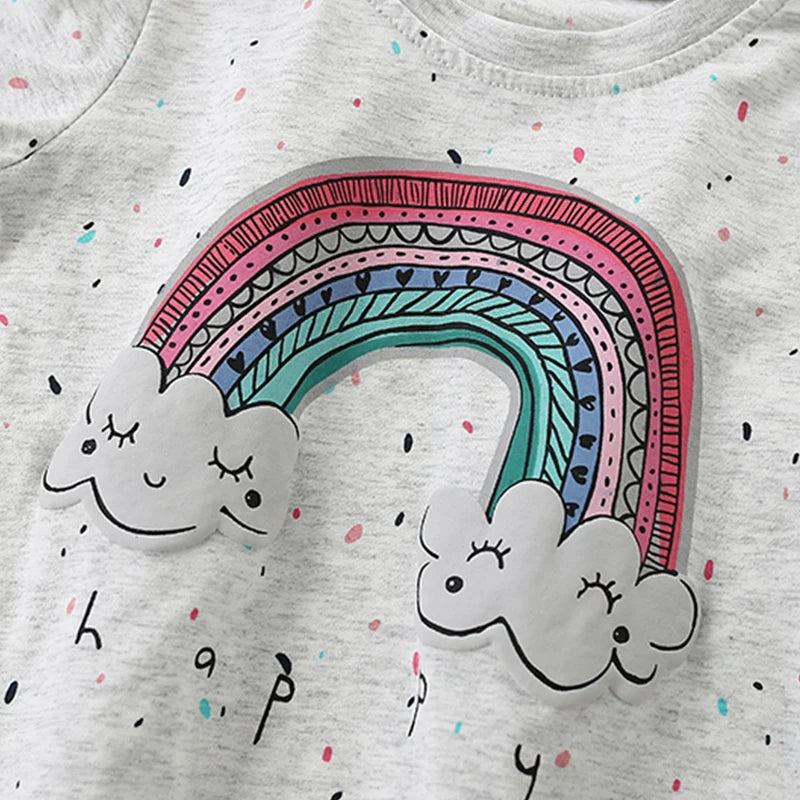 Cartoon Rainbow Design Kids Boys Long Sleeves T-shirts childrensterritory