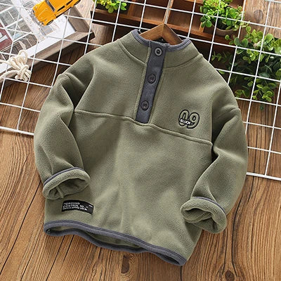 Stylish Long Sleeve Warm Fleece Sweatshirts for Boys