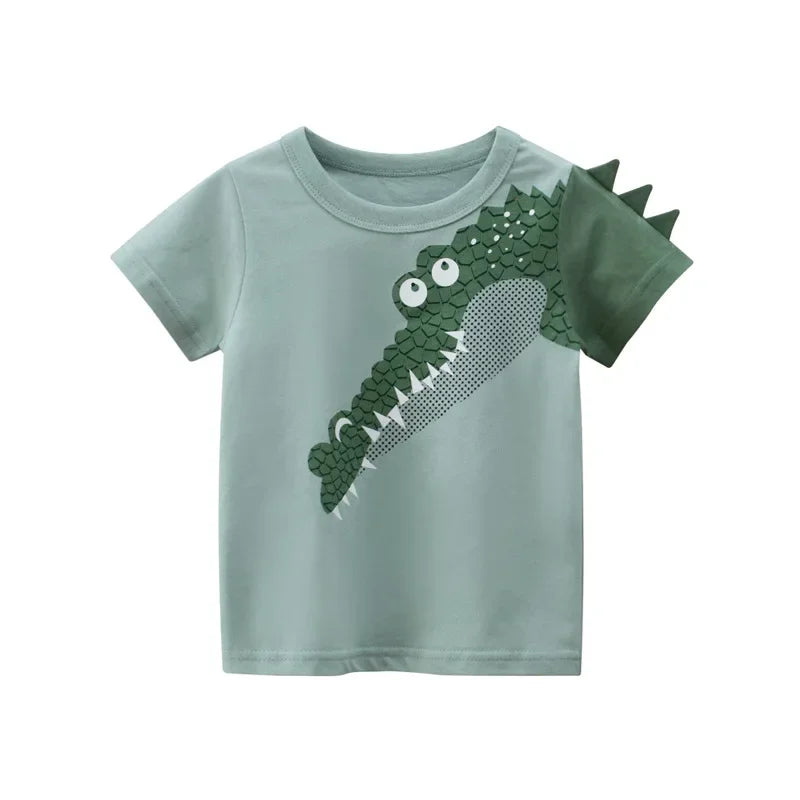 Cartoon Design Soft Cotton Summer Tees/T-shirts for Kids childrensterritory
