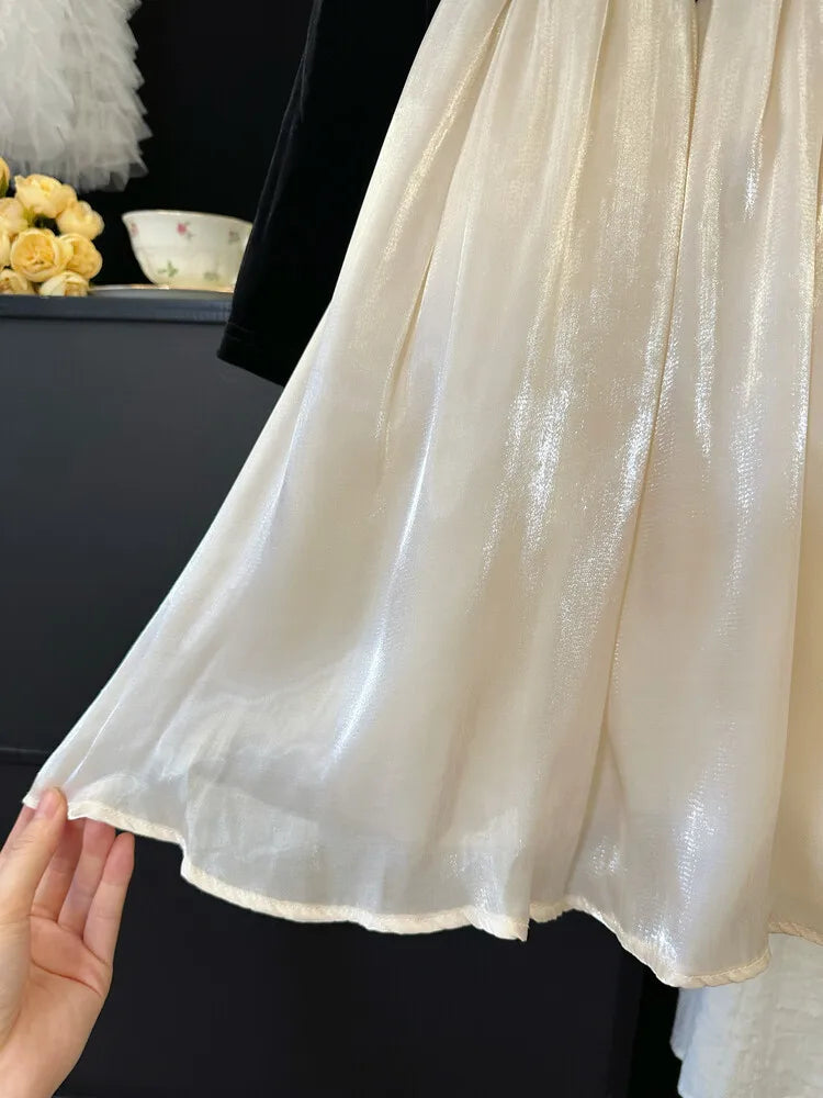 Casual Style Kids Girls Patchwork Princess Dress