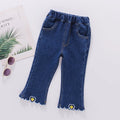 Kids Girls Heart Pattern Casual Style Jeans childrensterritory