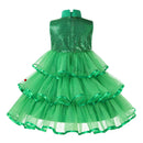 Kids Girls Xmas Cosplay Green Party Dress childrensterritory