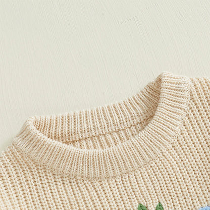 Toddler Girls Letter Print Knitted Warm Autumn Sweaters childrensterritory
