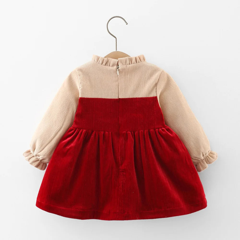 Baby Girls Bow Design Elegant Winter Dresses