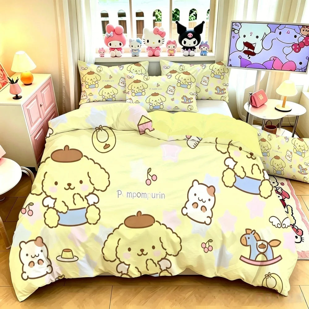 Cartoon Animation Design Duvet Cover Bedding Set for Kids Room