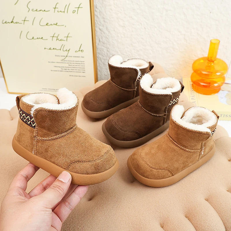 Kids’ Casual Snow Shoes with Plush Fur Accents