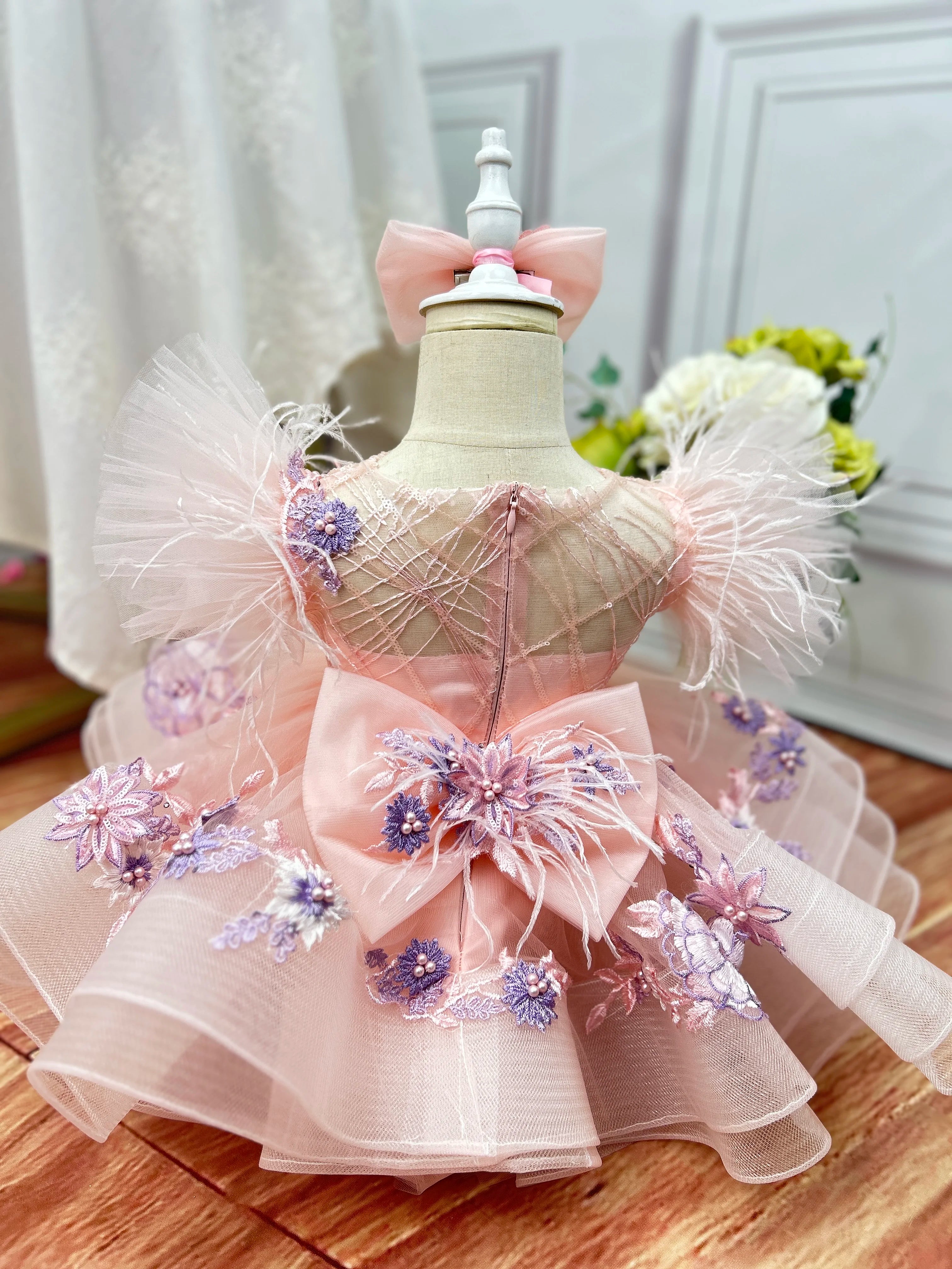 Baby Girl Fluffy Designer Birthday Party Dresses childrensterritory