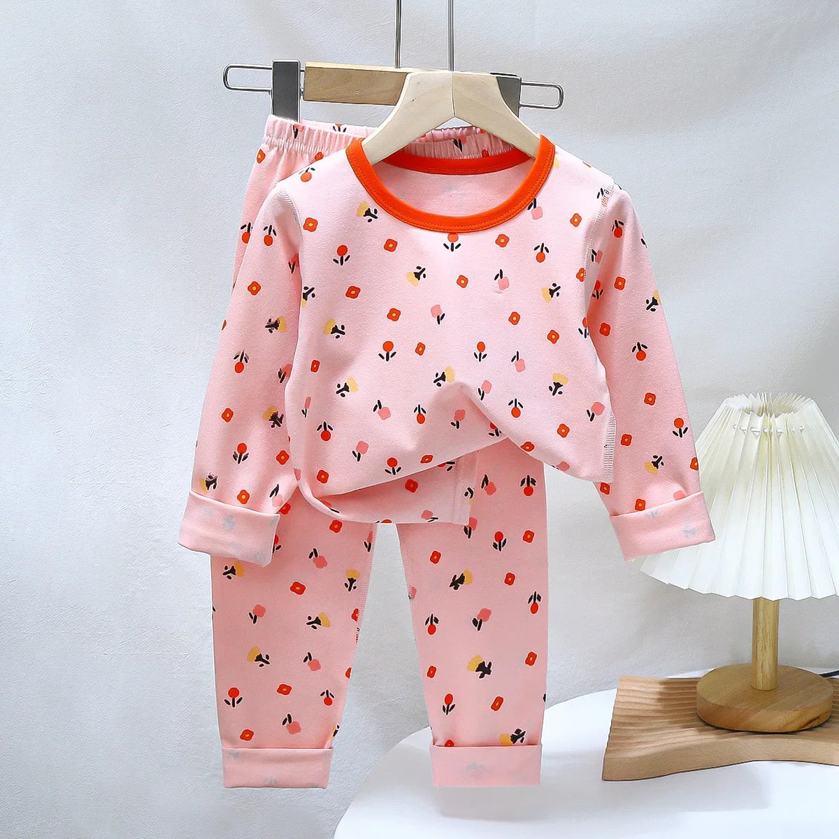 Cartoon Print Long Sleeve Lycra Pajamas Set for Kids childrensterritory