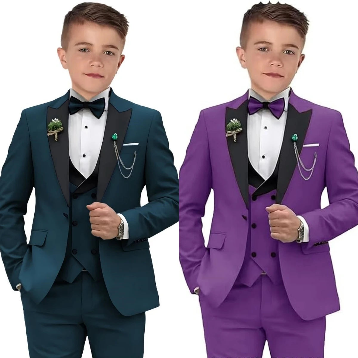 Kids Boys 4 Piece Formal Blazer Suits Set childrensterritory