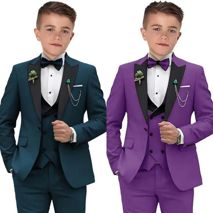 Kids Boys 4 Piece Formal Blazer Suits Set childrensterritory