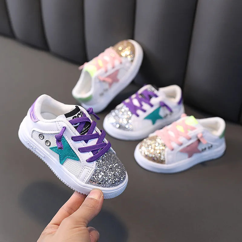 Kids Girls Soft Soled Casual Bling Sneakers/Shoe childrensterritory