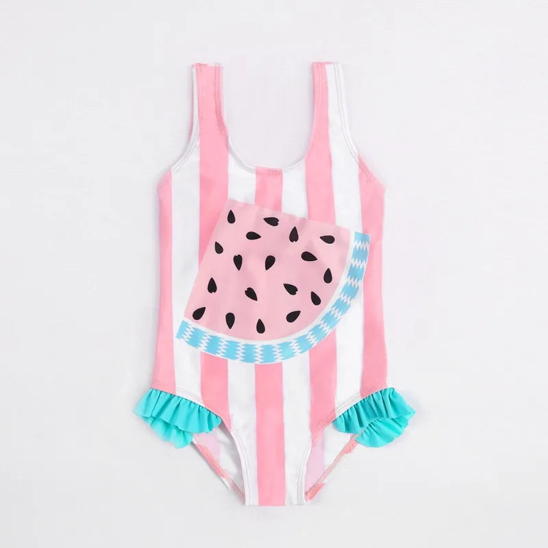 Little Girls Printed One-Piece Summer Swimsuit