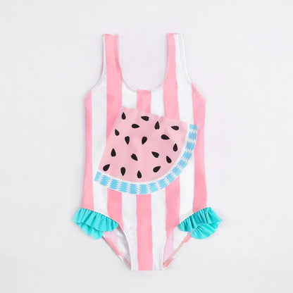 Little Girls Printed One-Piece Summer Swimsuit