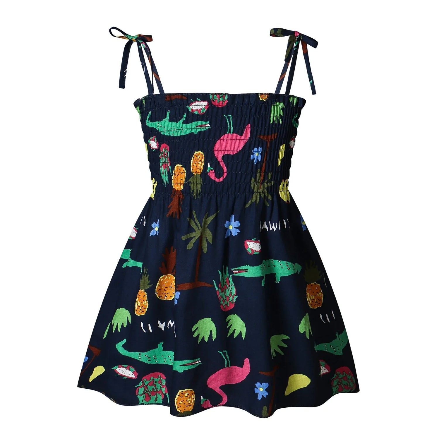 Little Girls Floral Halter Style Summer Cotton Dresses childrensterritory
