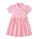 Little Girls Cartoon Embroidered Design Summer Dresses childrensterritory