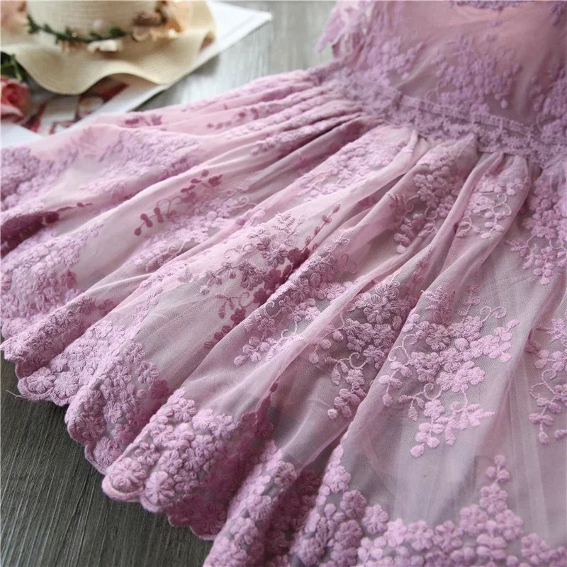 Kids Girls Lace Flower Design Birthday, Wedding Dresses childrensterritory