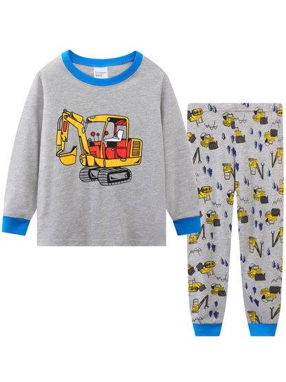 Cartoon and Letter Print Toddler Boys Girls Pajamas Sets childrensterritory