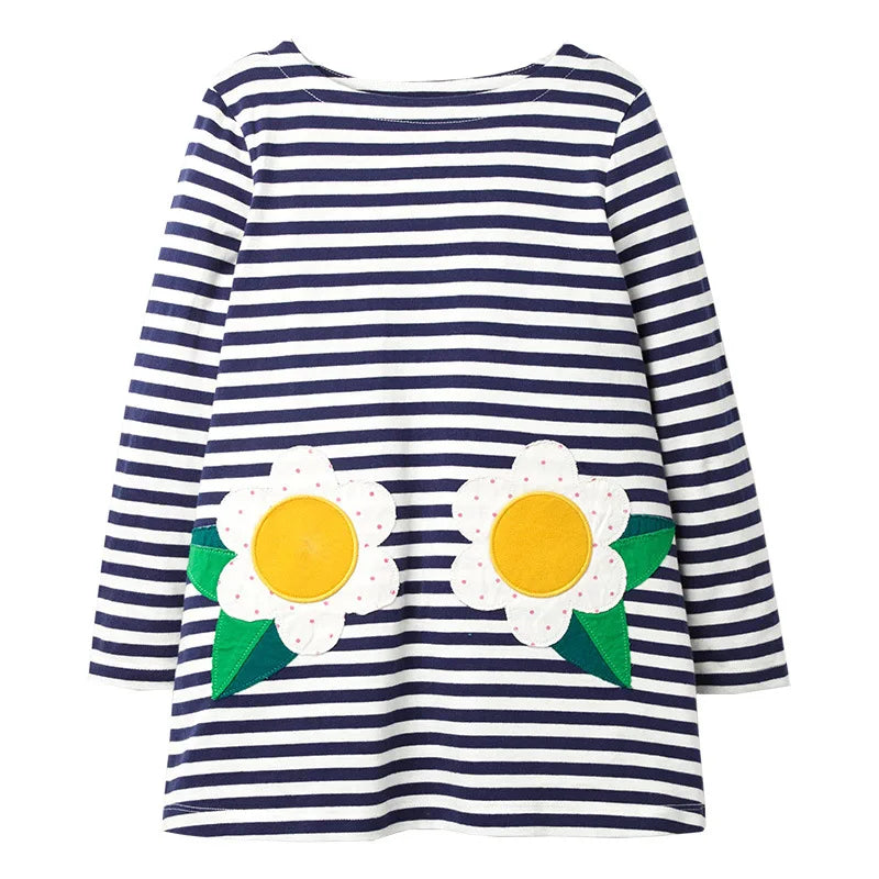 Long-Sleeved Printed Summer Dresses For Girls