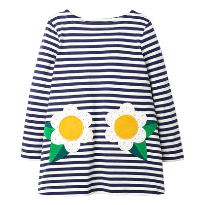 Long-Sleeved Printed Summer Dresses For Girls childrensterritory