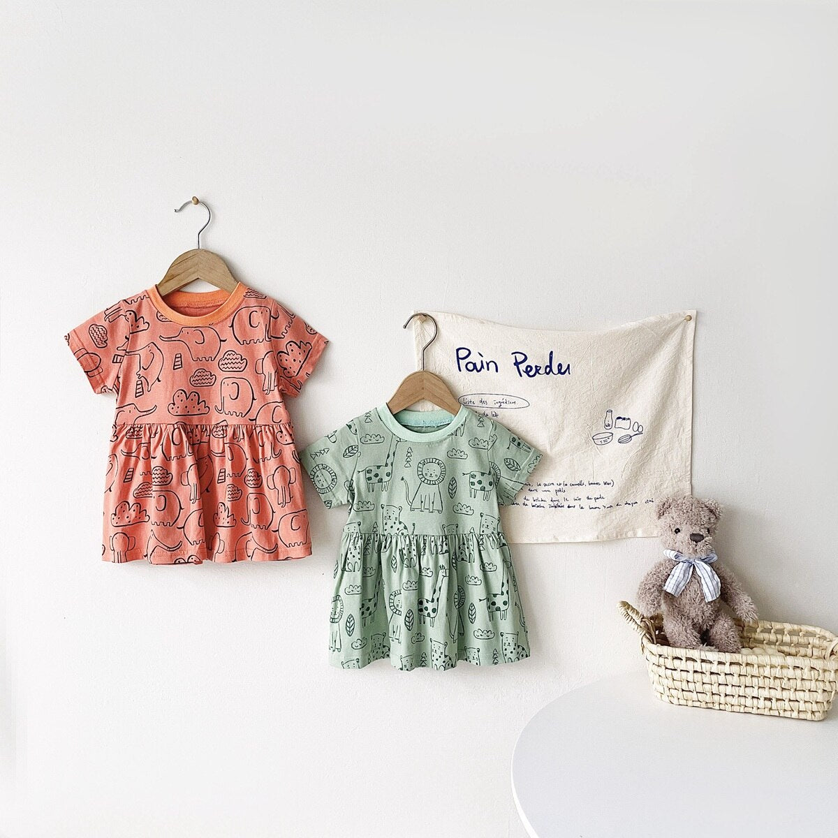 Animal Print Infant Girls Summer Holiday Casual Dresses childrensterritory