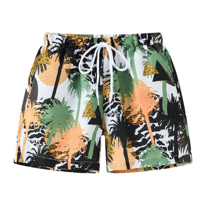 Cartoon Print Kids Boys Summer Swimming Trunks