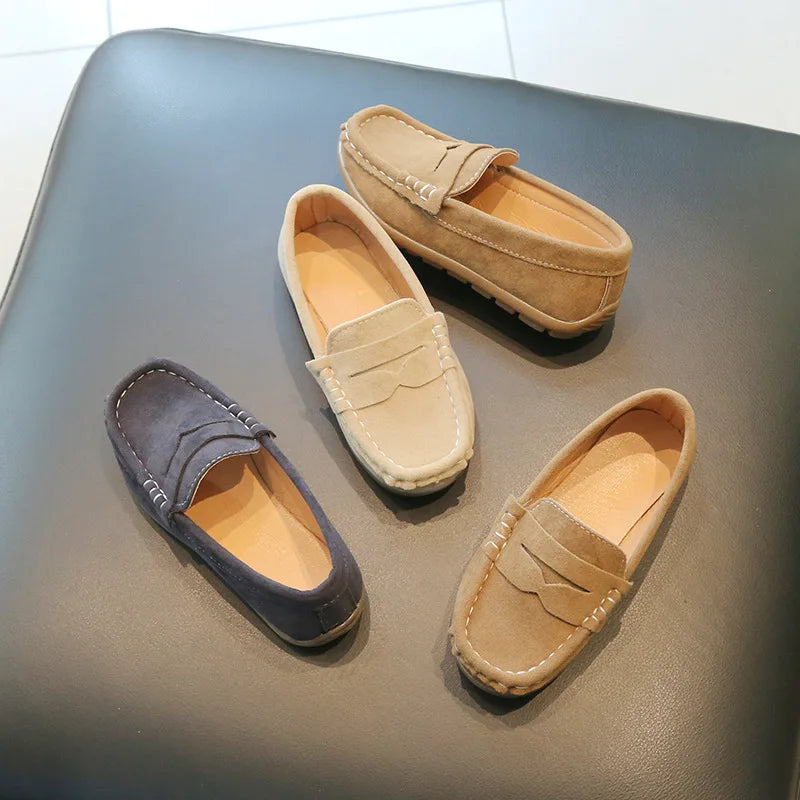 Kids Boys Slip-on Leather Loafers for Spring Autumn