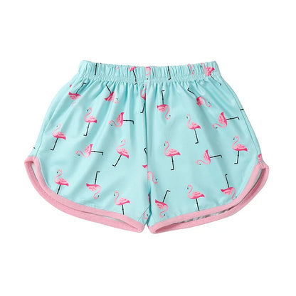 Kids Girls Cartoon Animal Print T-shirts Shorts Pajamas Set childrensterritory