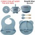 Personalized 6Pcs Toddler Feeding Suction Bowl Silicone Plates Set childrensterritory