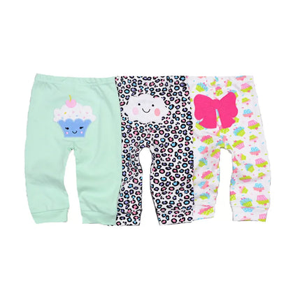 3 Pcs/Lot Cartoon Design Cotton Baby Boy Girl Trousers childrensterritory