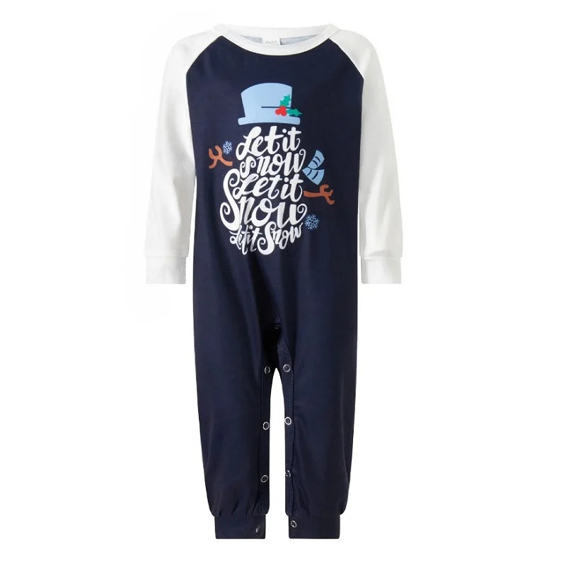 Snowflake Snowman Print Family Matching Christmas Pajamas