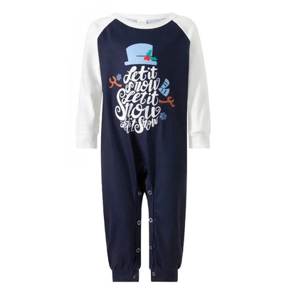 Snowflake Snowman Print Family Matching Christmas Pajamas