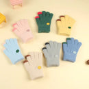 Kids Cartoon Design Furry Coral Fleece Short Gloves Mittens childrensterritory