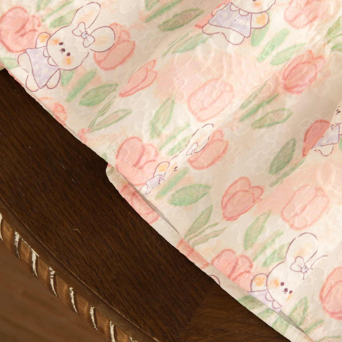 Baby Girl Cartoon Rabbit Tulip Print Dress for Summer