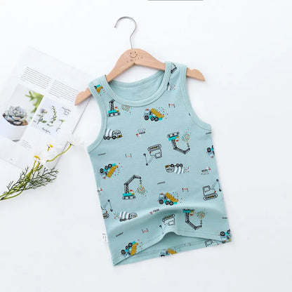 Kids Cotton Multiple Styles Camisole Vests For Summer childrensterritory