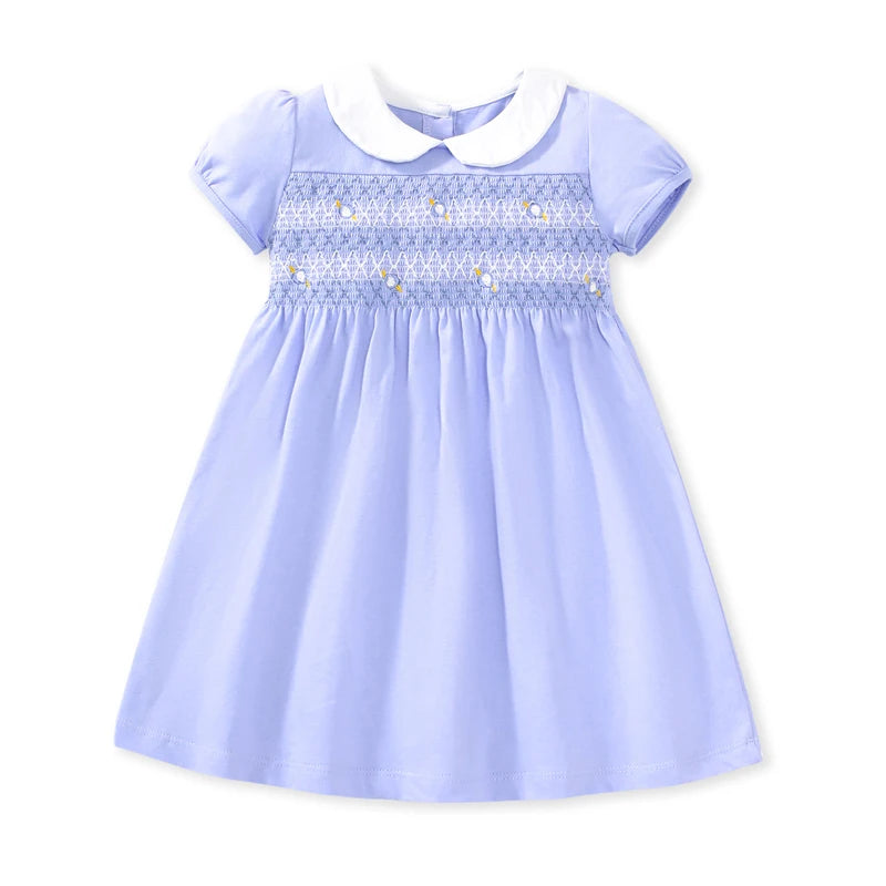 Little Girls Stylish Printed Elegant Summer Dresses childrensterritory