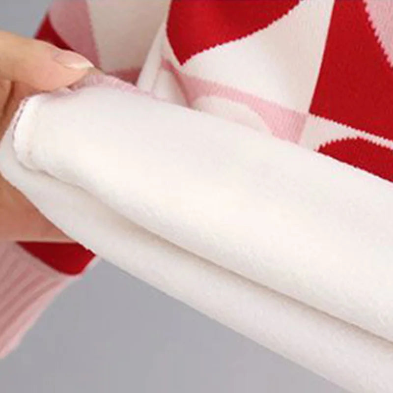 Girls' Round Neck Long Sleeves Warm Sweater