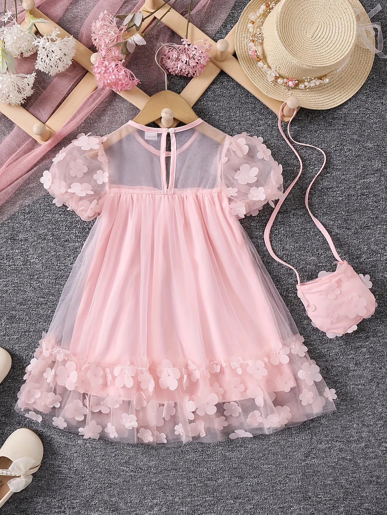 Flower Design Cute Summer Princess Dresses for Girls