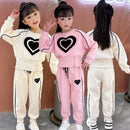 Girls Heart Design Long Sleeves Autumn Clothing Set childrensterritory