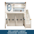 Kids Modren Bunk Bed with Bookcase and Wardrobe childrensterritory