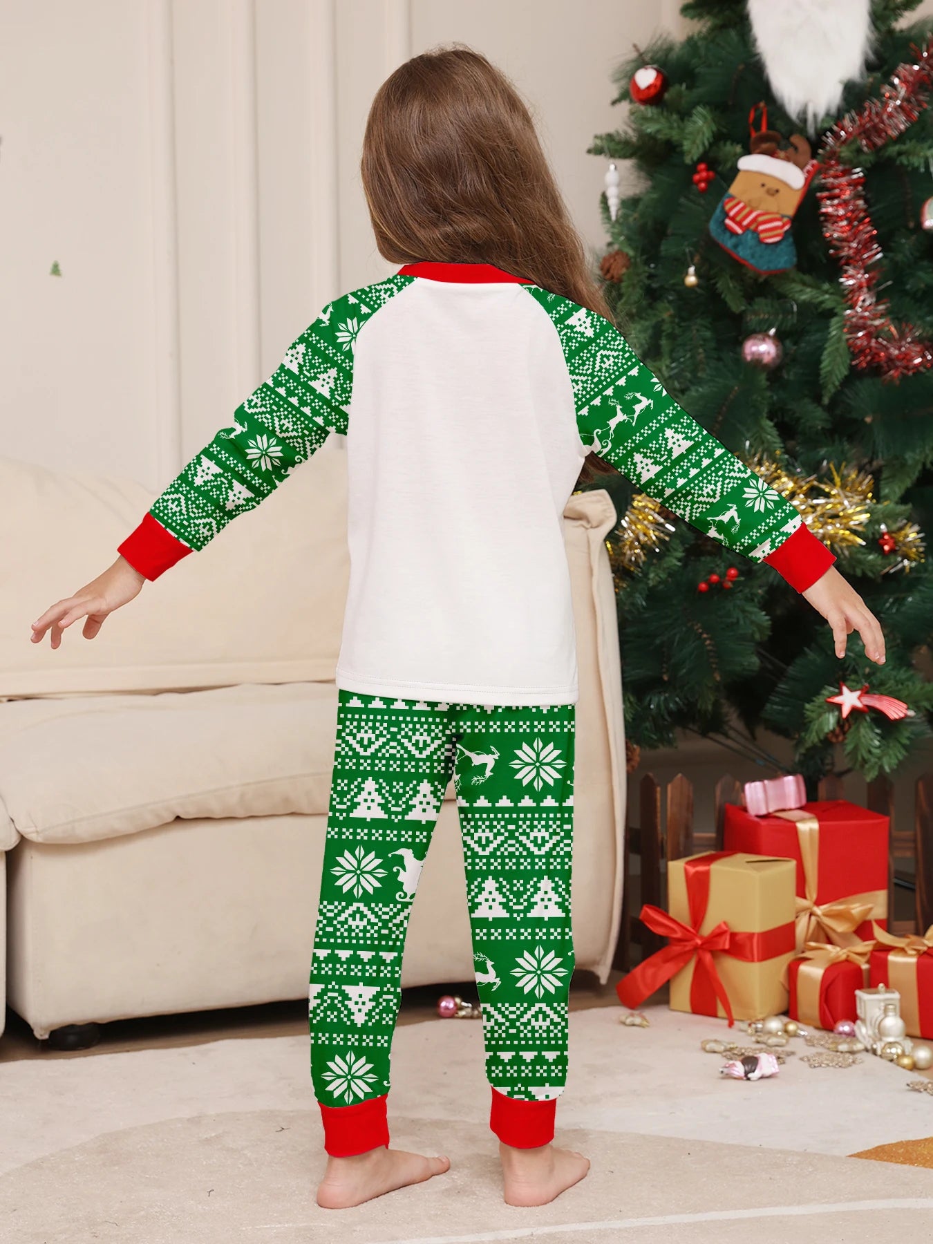 Long Sleeves Christmas Print Family Matching Clothing Set childrensterritory