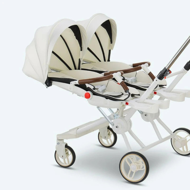 Foldable Four-wheeled Twin Baby Stroller childrensterritory