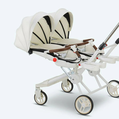 Foldable Four-wheeled Twin Baby Stroller childrensterritory