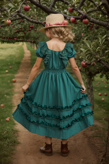 Kids Girls Lace Design Summer Princess Dresses