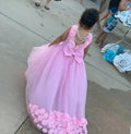 Gorgeous Tulle 3D Flowers Design Little Girls Birthday Party Gowns childrensterritory