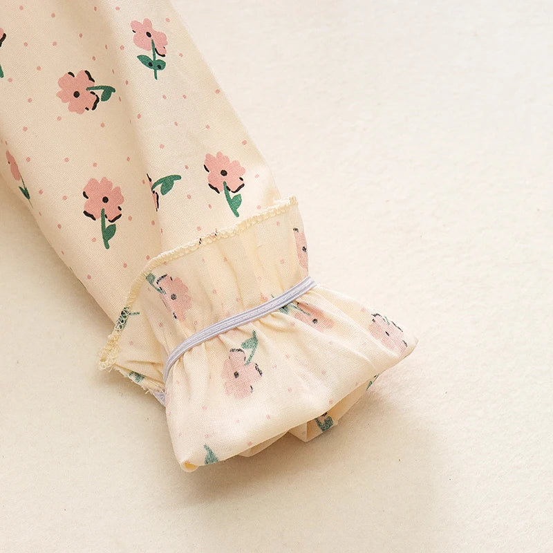 Girls' Long-Sleeved Flower Design Winter Dresses